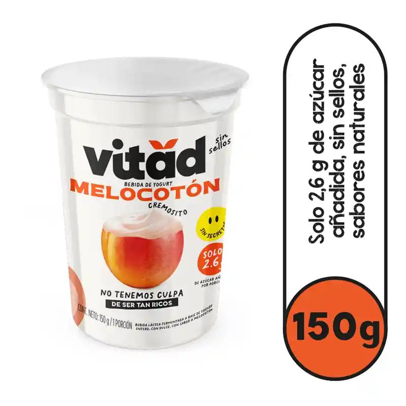 Vitad Bebida Láctea Base Yogurt Melocoton Cremoso