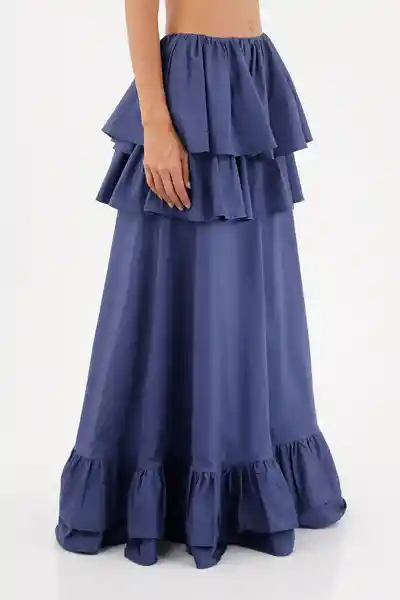 Falda Larga Brumelia Azul Talla 02 M