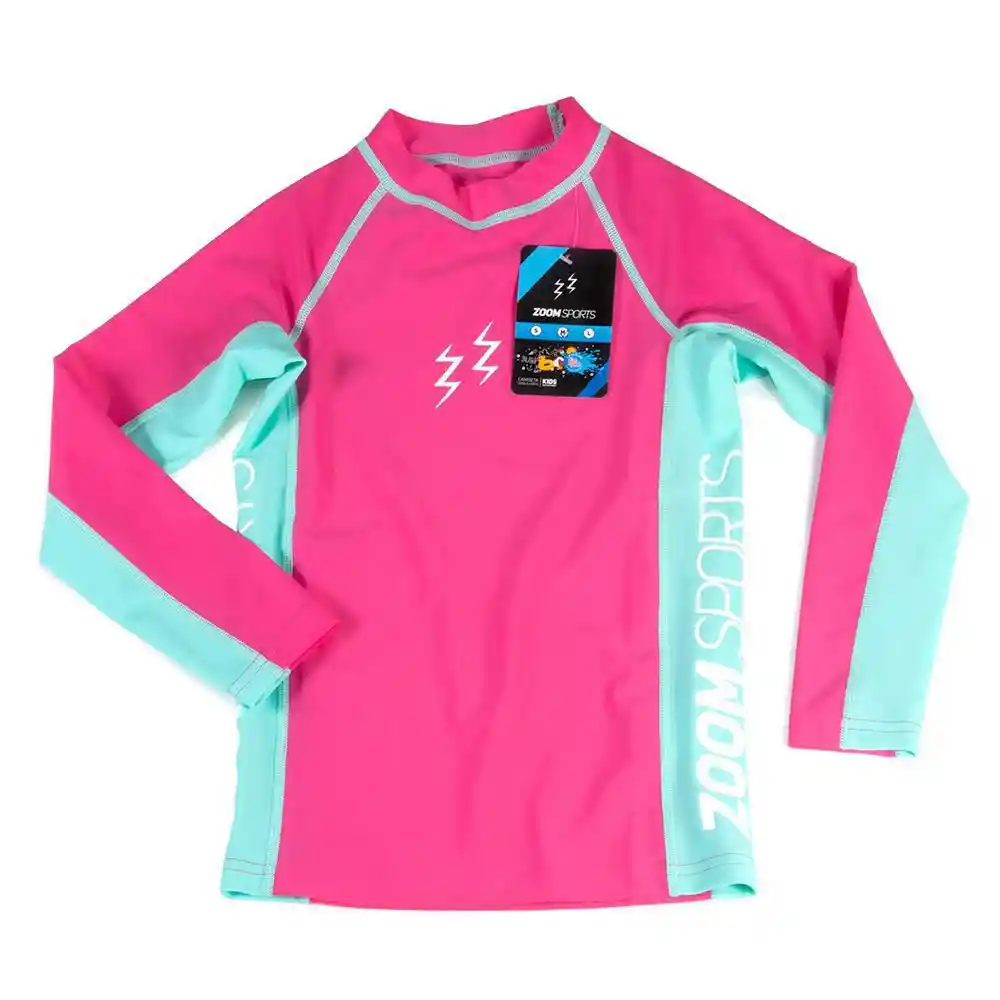 Zoom Sports Camiseta Manga Larga Natacion Talla 8 Rosa