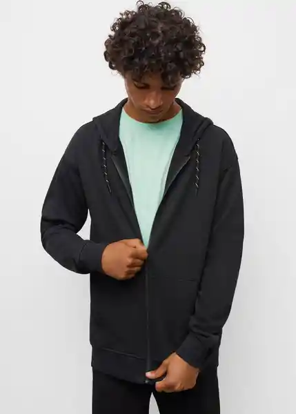 Sudadera Open Negro Talla 20 Teen Niños Mango