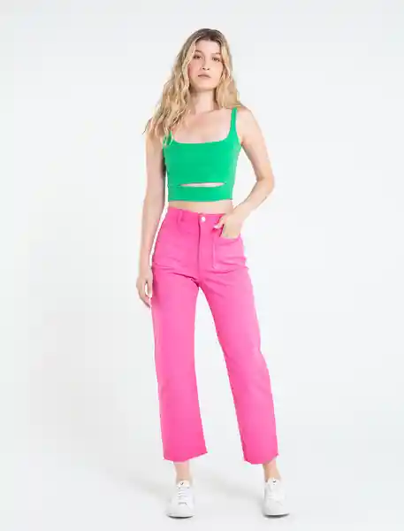 Pantalón Marcos Mujer Rosa Fandango Oscuro Talla 12 Naf Naf