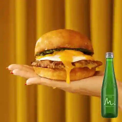 Combo sausage+agua manantial gas 300 ml
