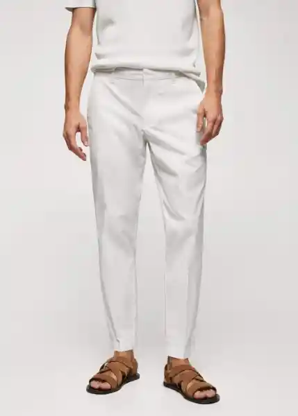 Pantalón Trevi Blanco Talla 44 Hombre Mango