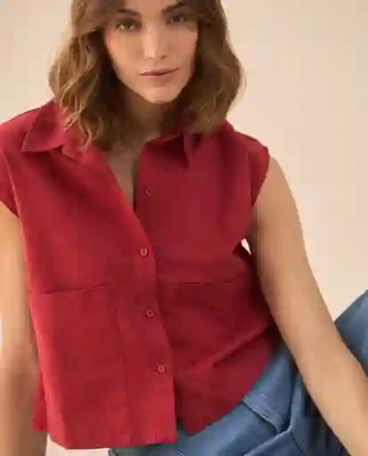 Camisa Rojo Rio Oscuro Talla M 611G023 Esprit