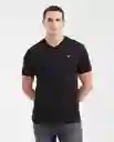 Camiseta V Neck Negro Sombrio Ultraoscuro Talla M Chevignon