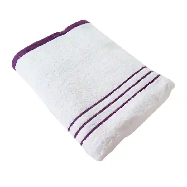 Krea Toalla de Baño Blanco Morado 70 x 140 Ref. Leo