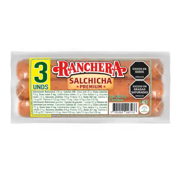 Ranchera Salchicha Premium Tripack