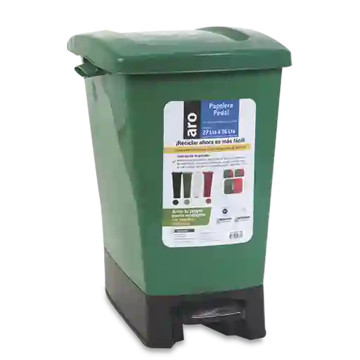 Aro Papelerapedal Verde 27 L