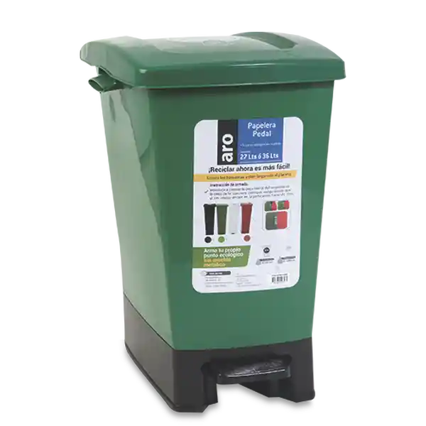 Aro Papelerapedal Verde 27 L