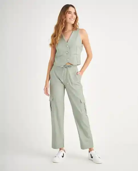 Pantalon Verde Milicia Medio Talla 4 639F003 Esprit