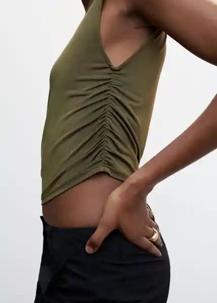 Top Taylor Khaki Talla L Mujer Mango