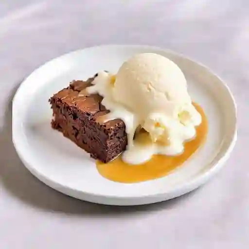 Brownie con helado