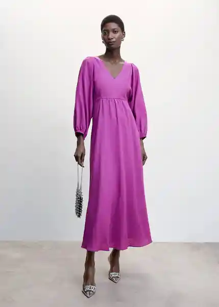 Vestido Laia-A Violeta Talla L Mujer Mango