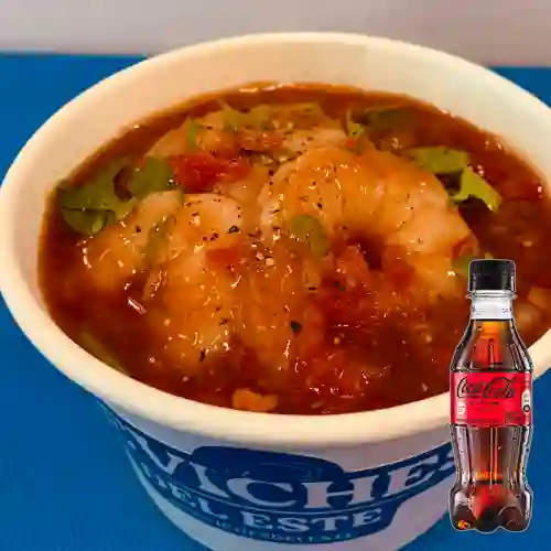 Combo Cóctel Rojo de Camarón 8Oz +Cocacola S/az 250ML