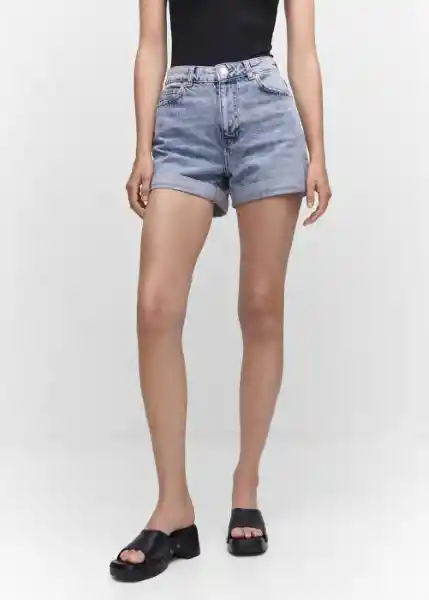 Short Mom80 Tejano Medio Talla 38 Mujer Mango