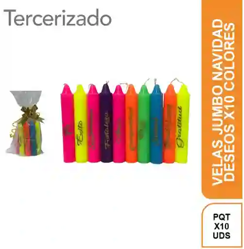 Velas Jumbo Navidad Deseos Colores