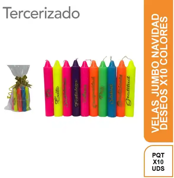 Velas Jumbo Navidad Deseos Colores