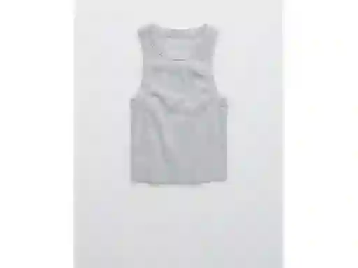 American Eagle Top Tank Acanalada Free Spirit Gris Claro Small