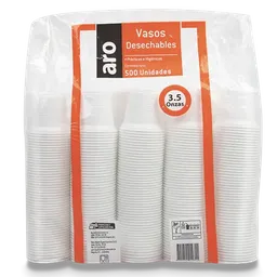 Vaso Plastico Aro Blanco 3.5Oz X500U