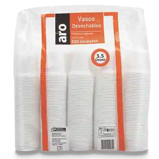 Vaso Plastico Aro Blanco 3.5Oz X500U