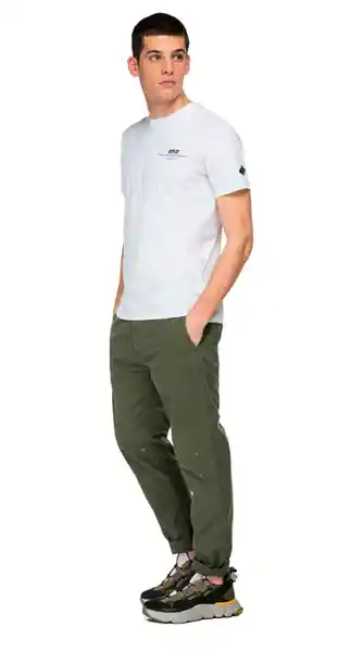 Replay Camiseta Compact Cotton Jersey Para Hombre Blanco Talla M