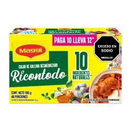 MAGGI Caldo de Gallina Desmenuzado Ricontodo pague 10 lleve 12 sobres 9g c/u