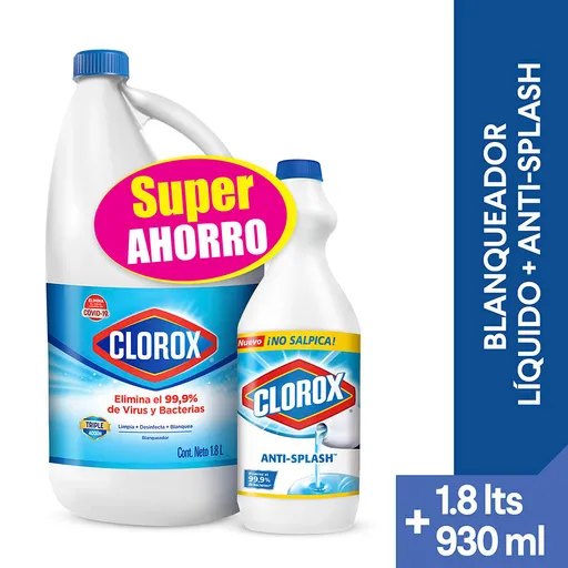 Clorox Blanqueador Original + Anti-Splash
