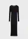 Vestido Shadowin Negro Talla L Mujer Mango