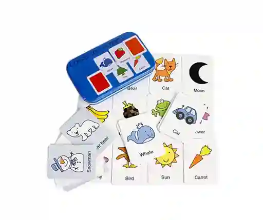 Puzzle Distrijo Caja Metálica Cognitivo Con Tarjetas Flash
