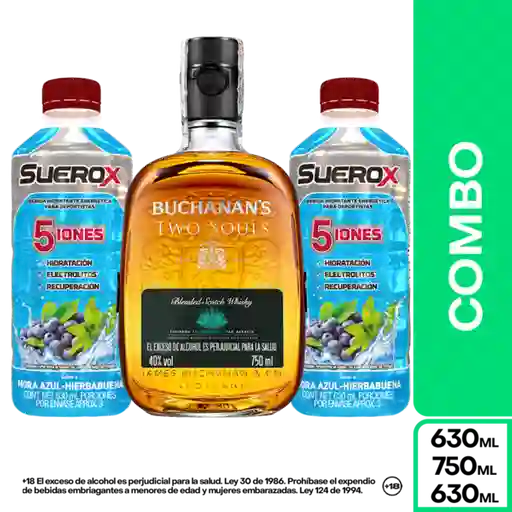 Combo Buchanans Two Souls 750 mL + Suerox Mora Azul 2 Und