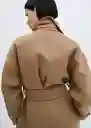 Abrigo Verdi Camel Talla XS Mujer Mango