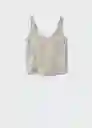 Top Hipolita-A Plata Talla M Mujer Mango