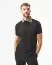 Camiseta Contrast Polo Neck Negro Sombrio T M Chevignon