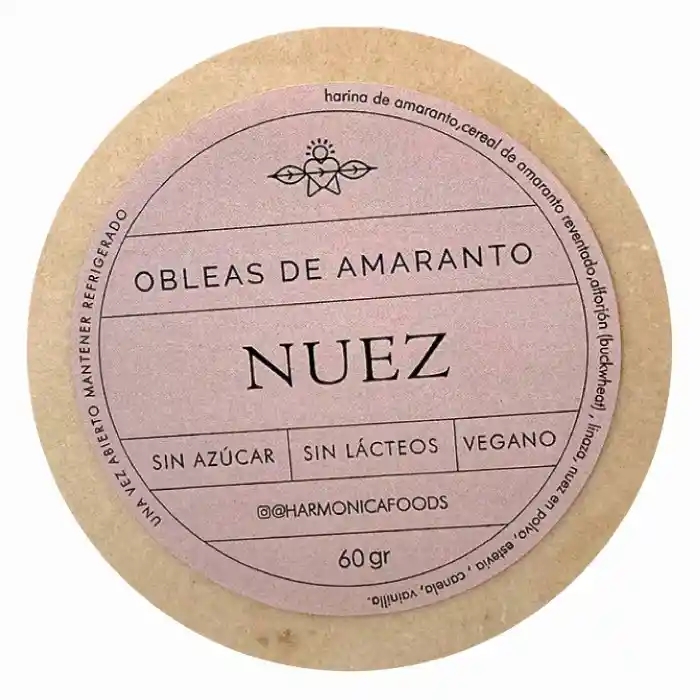 Obleas de Amaranto Sabor Nuez