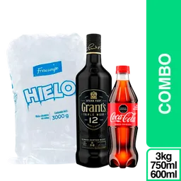 Combo Grants Whisky Triple + Hielo + Coca-Cola Sabor Original