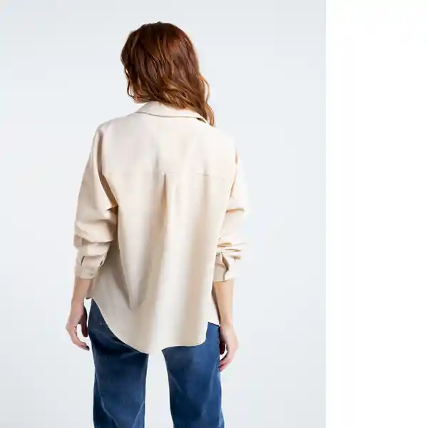  Camisa Sand Mujer Crudo Marfil Claro Talla L Naf-Naf 