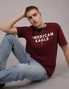 Camiseta Hombre Vinotinto Talla: LARGE 4010613 American Eagle