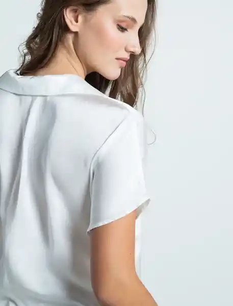 Camisa Peralpes Mujer Crudo Puro Claro Talla L 019E360 Naf Naf