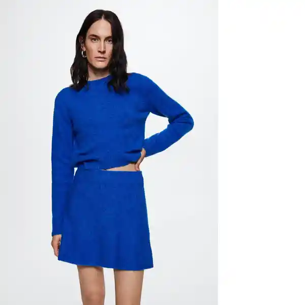 Falda Klein Azul Noche Talla M Mujer Mango