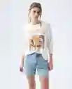  Camiseta Mujer Crudo Talla S 602E006 AMERICANINO 