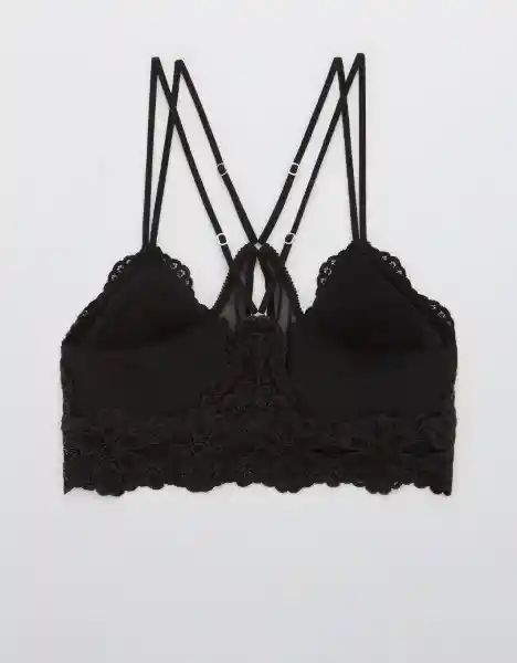 American Eagle Bralette Acolchado de Triángulos Negro Real T. S