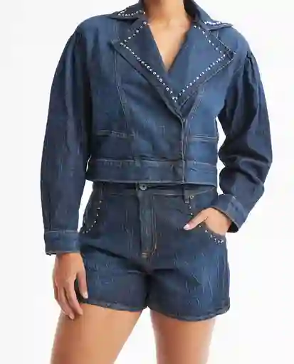 Short Oscuro Con Brillo Azul Clásico Oscuro Talla 10 Chevignon