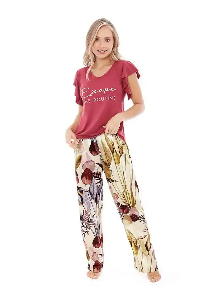 Camiseta Tacto Suave Mujer L-vino