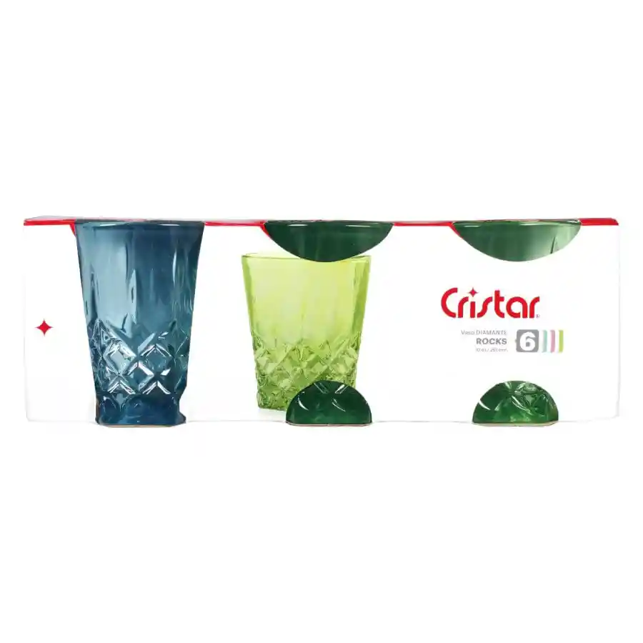Vaso Cristar Diamante Rocks Cen22 X6 Unds