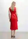 Vestido Sausalit Rojo Talla 24 Mujer Mango