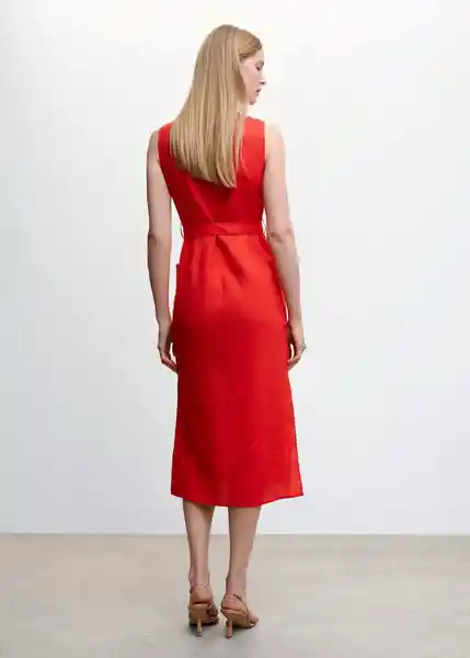 Vestido Sausalit Rojo Talla 24 Mujer Mango