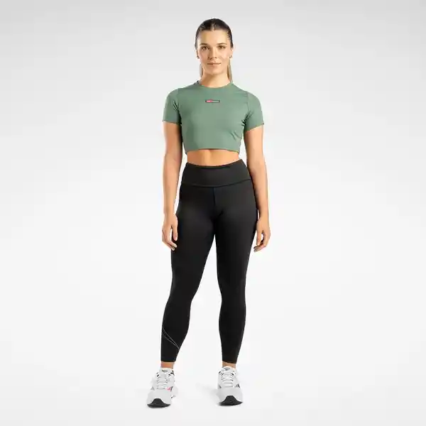 Reebok Camiseta Lux Bold Crop Tee Para Mujer Verde Talla L