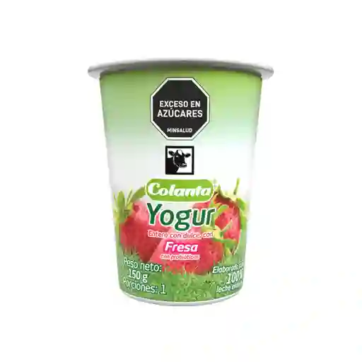 Yogur Entero Fresa Colanta Vaso x 150 g