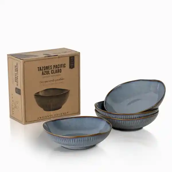 Set Tazón Pacific Azul Claro 18 x 4.5 cm Ambiente Gourmet