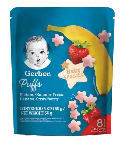 Gerber Puffs Cereal para niños Sabor a Banano y Fresa